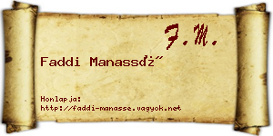 Faddi Manassé névjegykártya